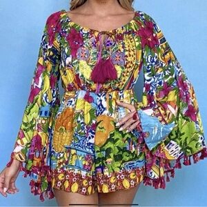 Antica sartoria city by the sea one piece romper love this print NWT O/S